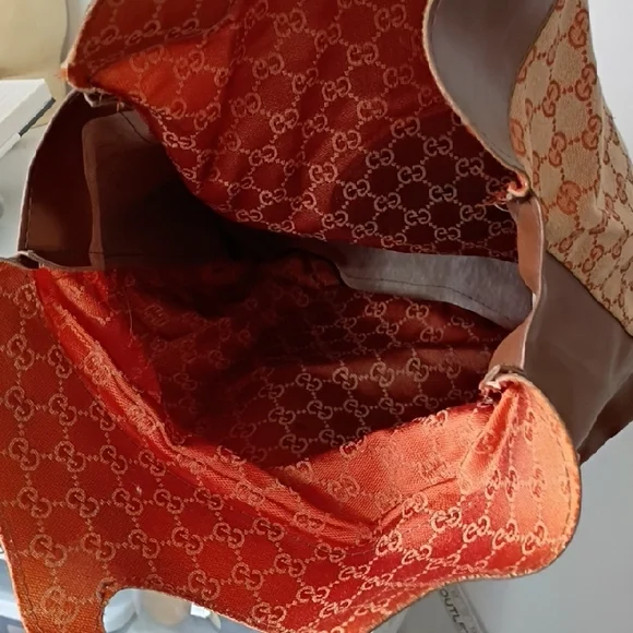 Vintage Gucci Orange and Brown Tote Dust Bag - Picture 7 of 11